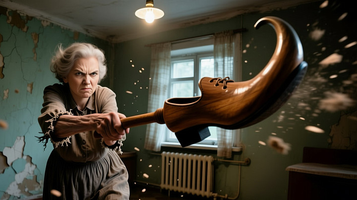 Застав вора в прихожей, хозяйка нейтрализовала его обувным рожком